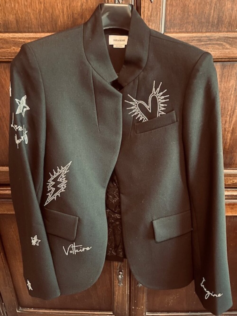 Zadig & Voltaire ‘Very Strass Heart Blazer’ Black Size 38/M $598 - Picture 9 of 9